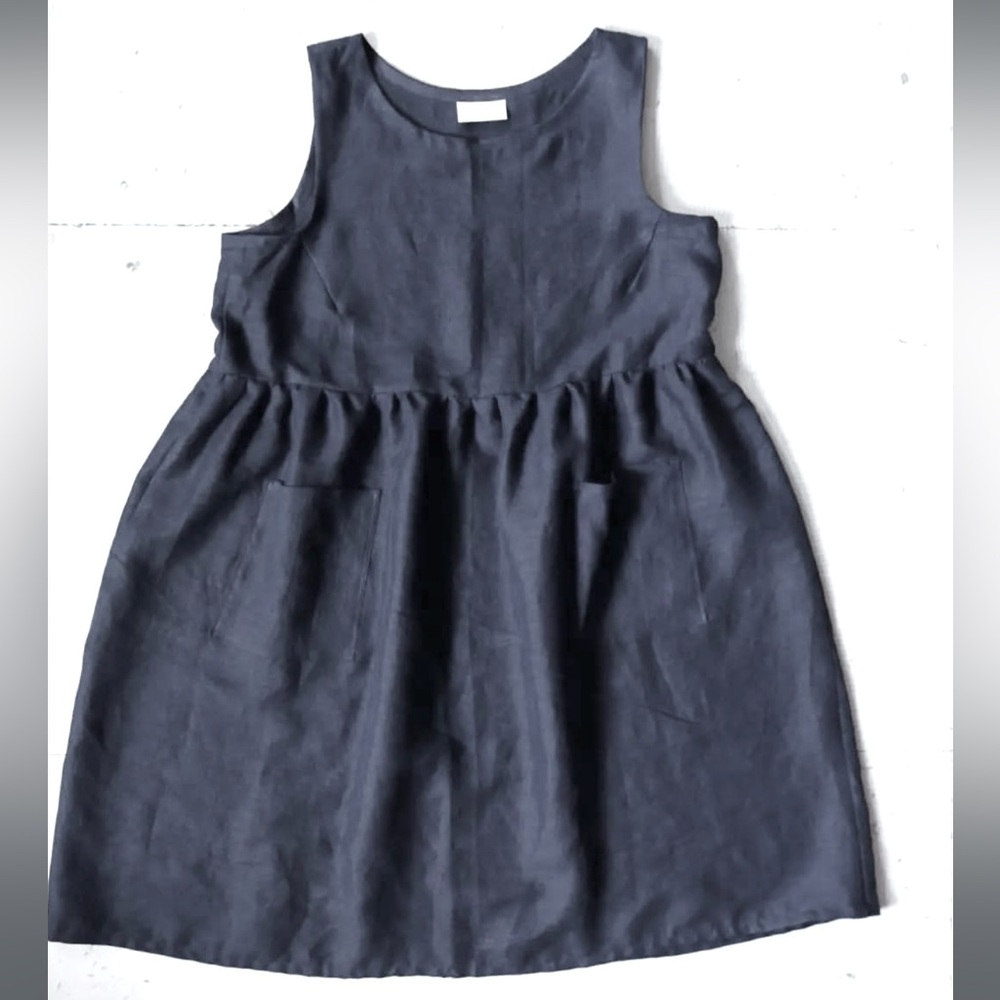 XL/XXL Phaedra Clothing Iris Dress in Slate Linen
